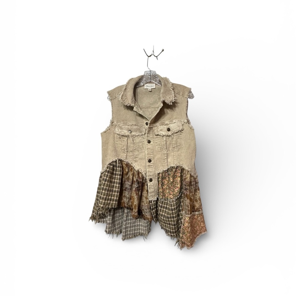 Oli & Hali NWOT washed flannel ruffle hem top - Picture 4 of 8